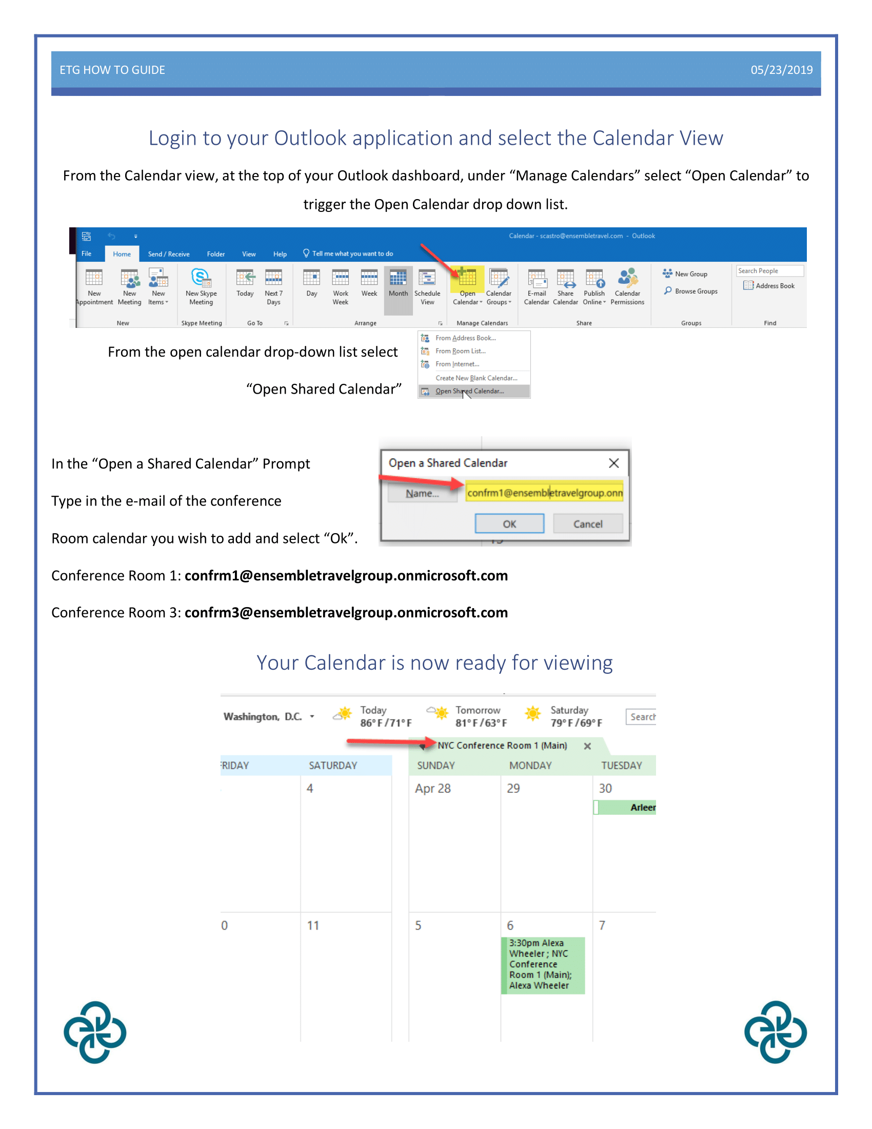 How do I add the conference room calendar to my Outlook? Technology